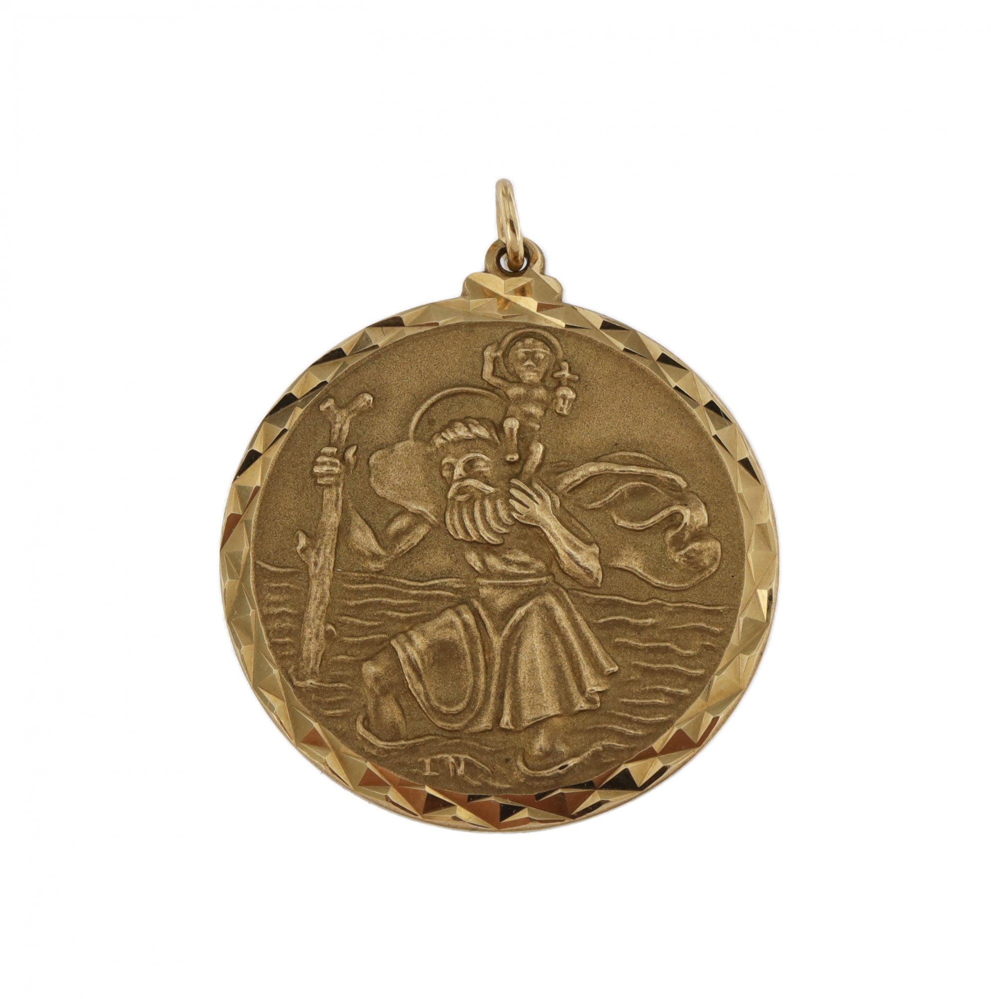 9ct Yellow Gold St. Christopher Pendant & Chain