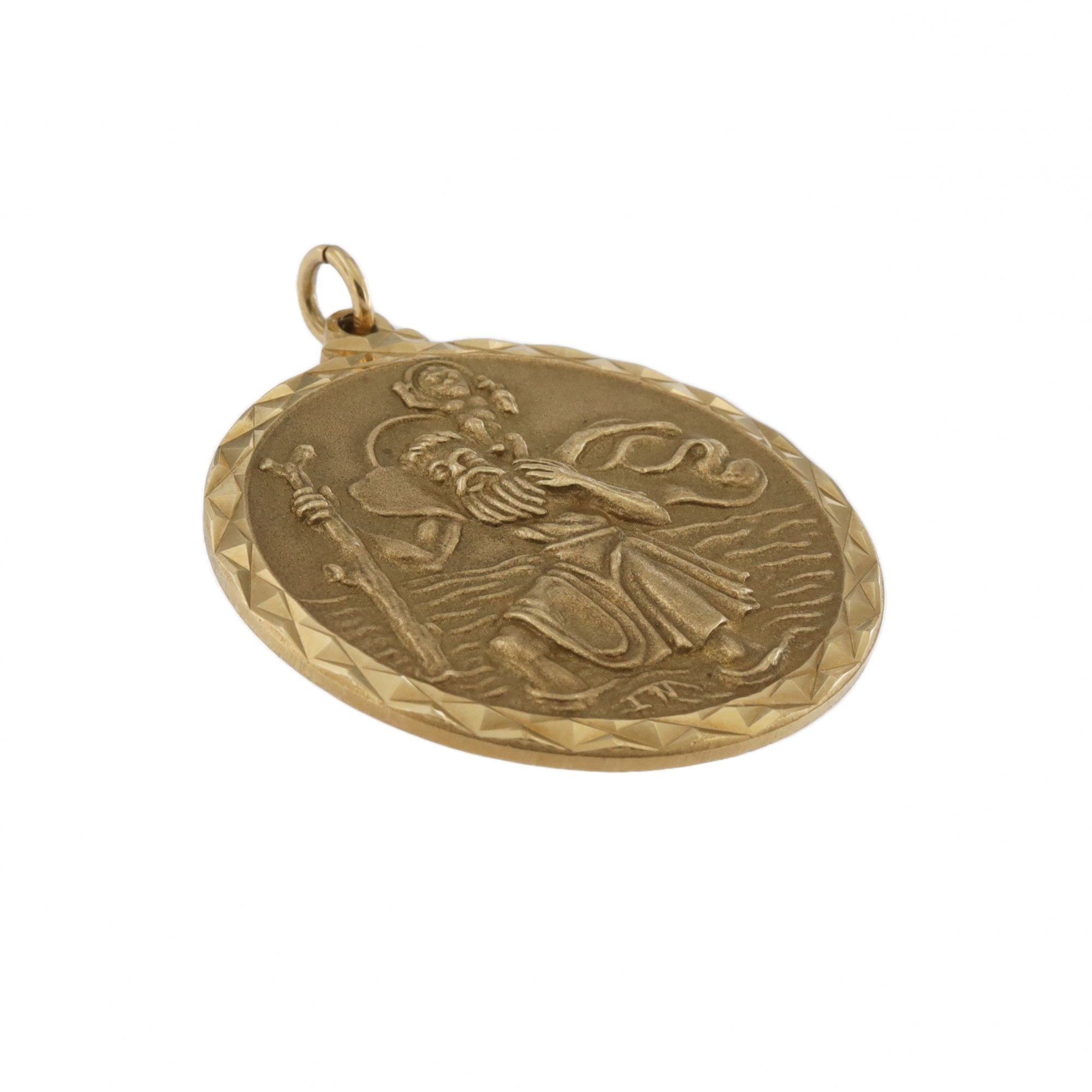 9ct Yellow Gold St. Christopher Pendant & Chain