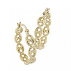 9ct Yellow Gold Coffee Bean 20mm Hoop Earrings