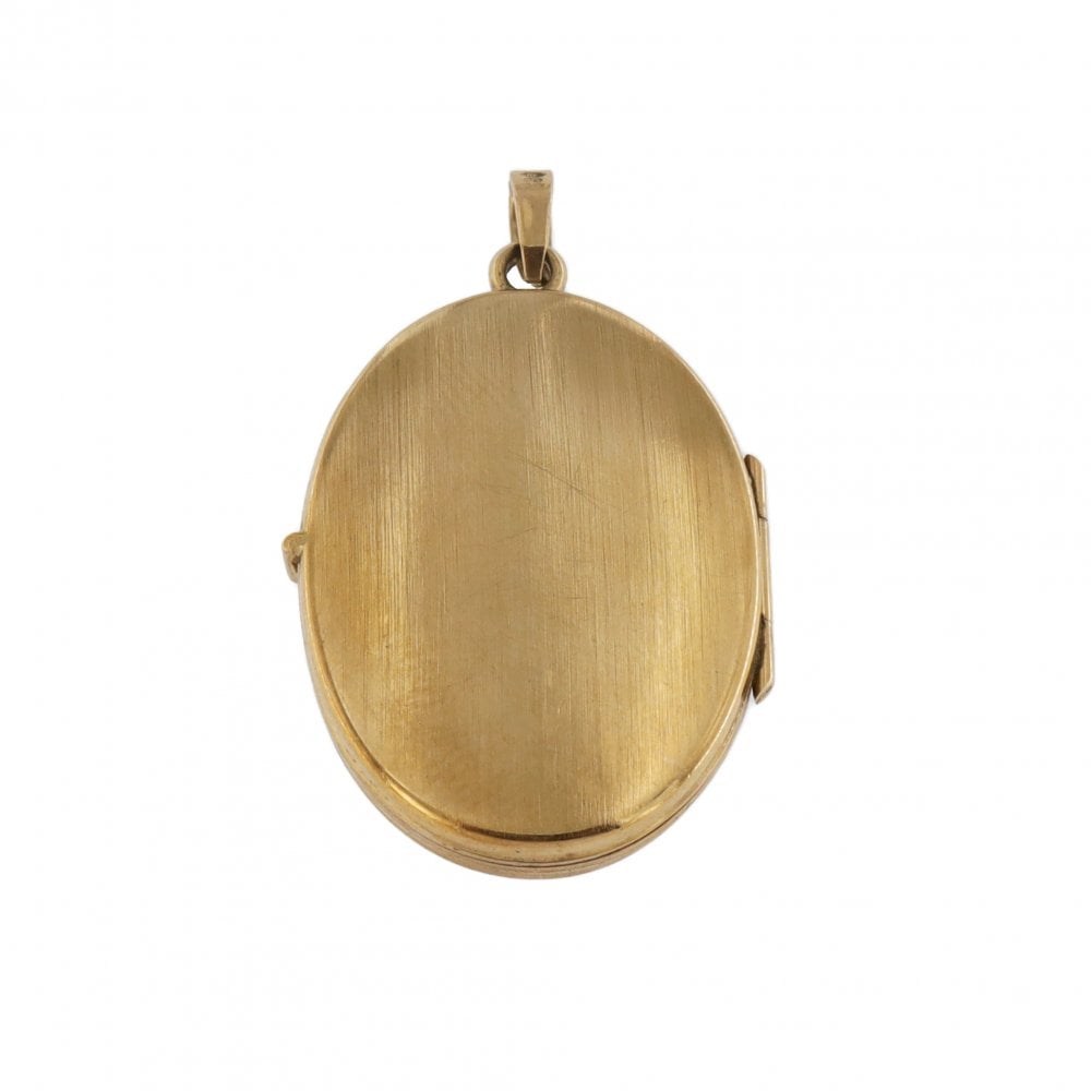 9ct Yellow Gold Oval Flower Locket