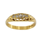 18ct Yellow Gold 5 Stone Diamon Boat Ring