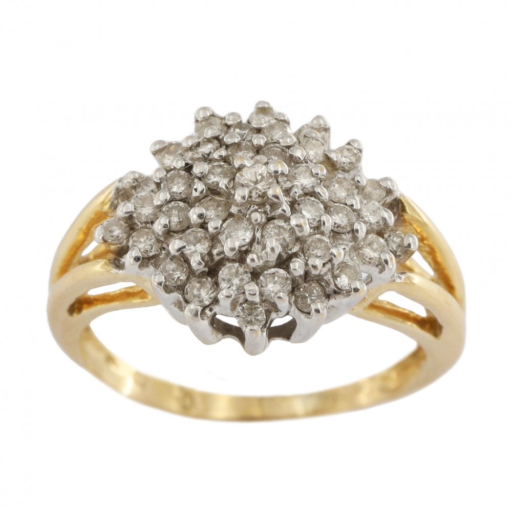 18ct Yellow Gold Diamond 0.50ct Cluster Ring
