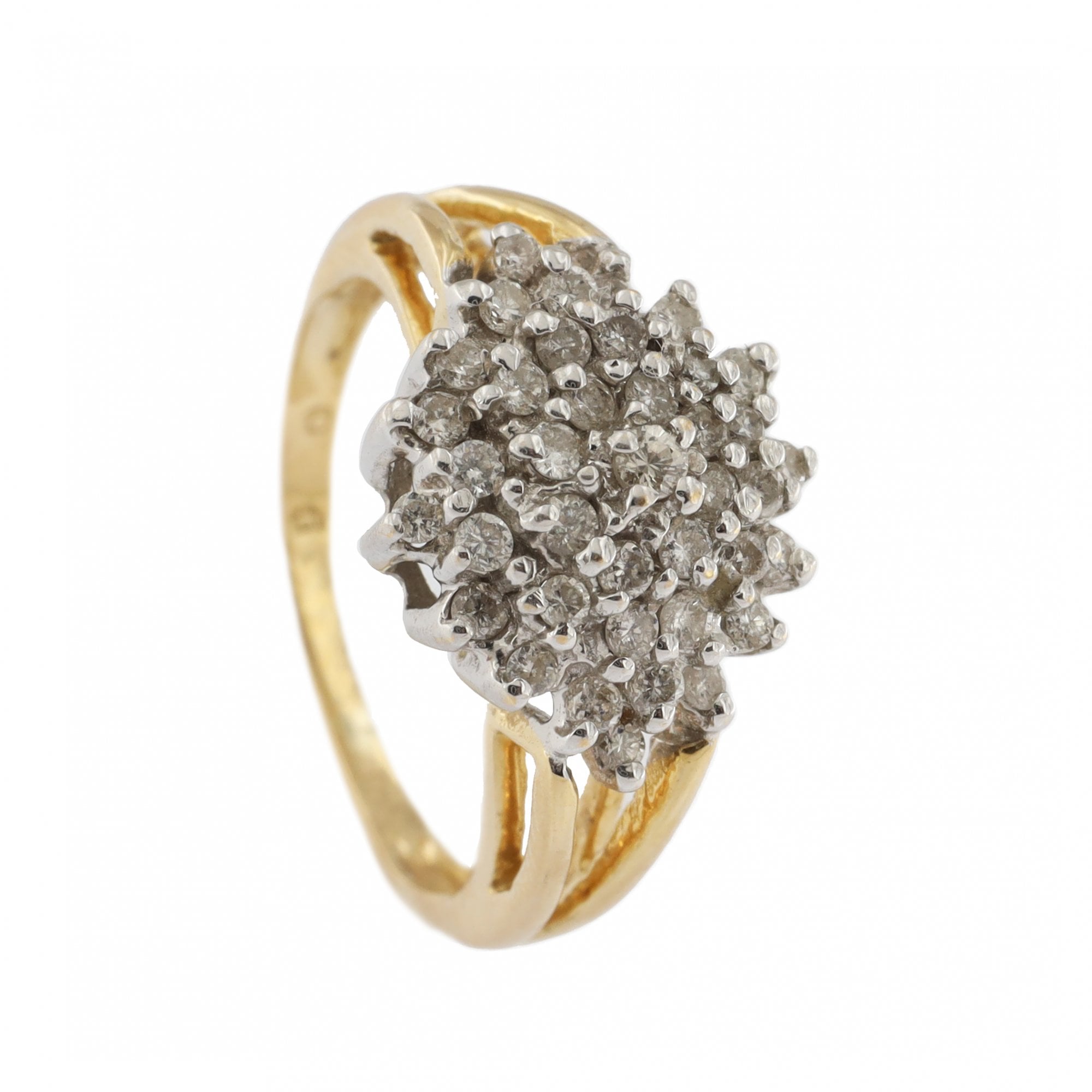 18ct Yellow Gold Diamond 0.50ct Cluster Ring