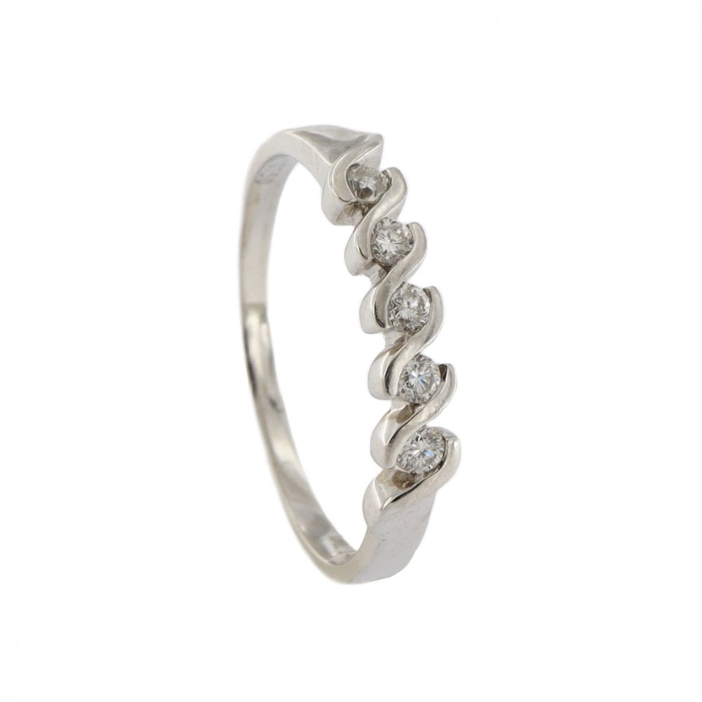 18ct White Gold 5 Stone Diamond 1/2 Eternity Ring