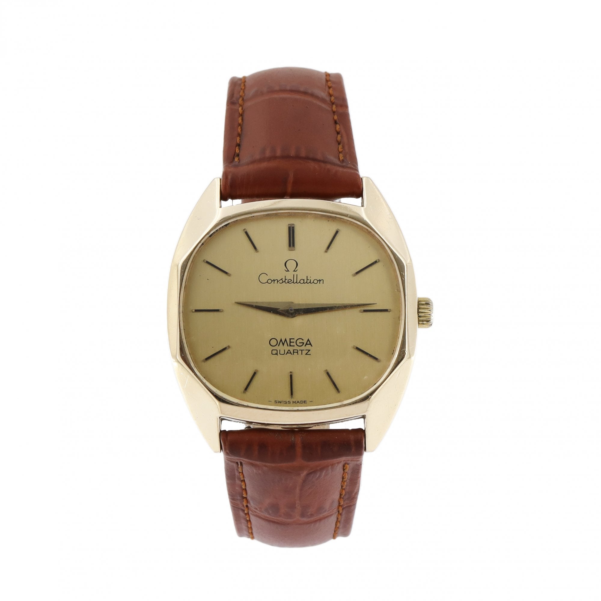 Omega 9ct Yellow Gold Quartz Hexagonal