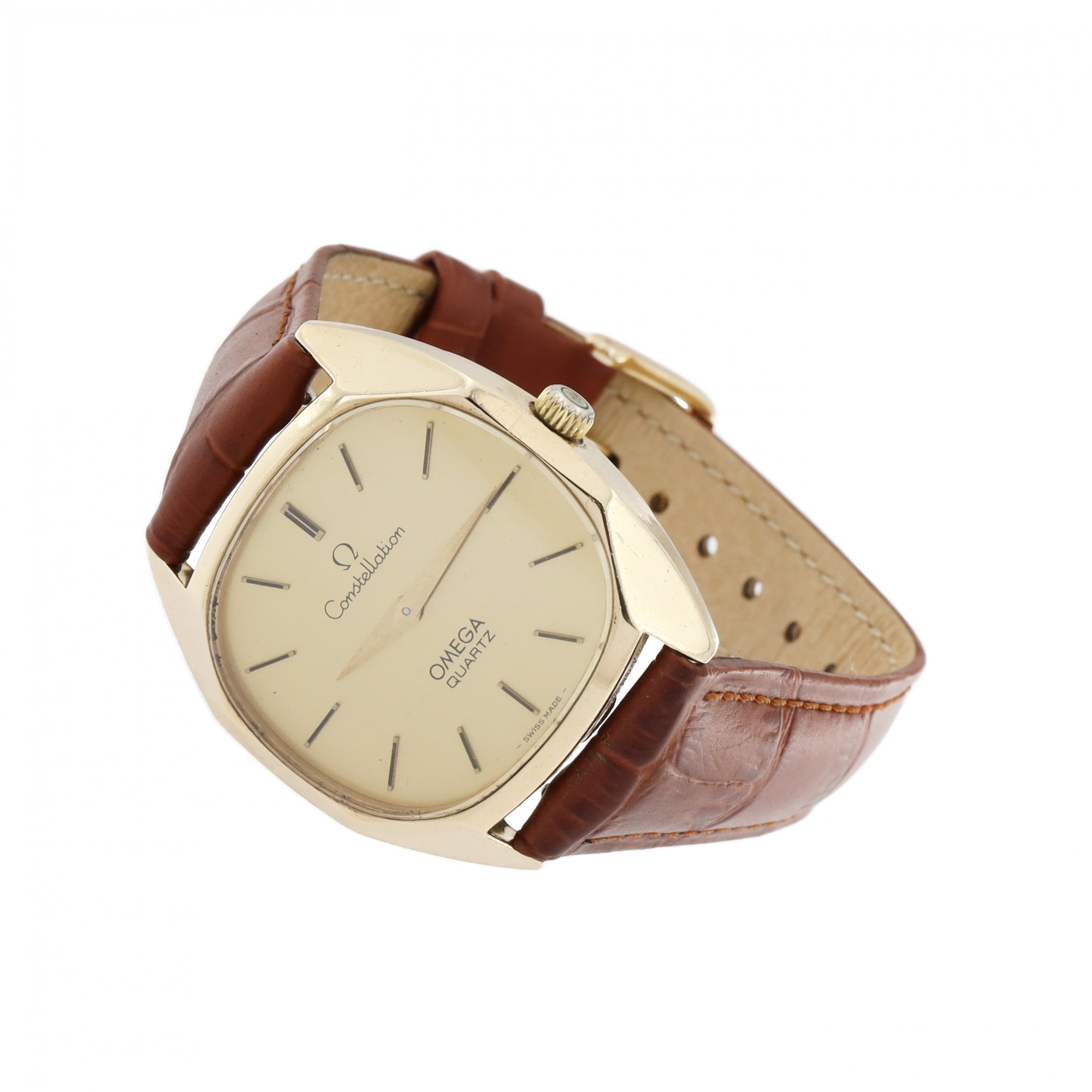 Omega 9ct Yellow Gold Quartz Hexagonal