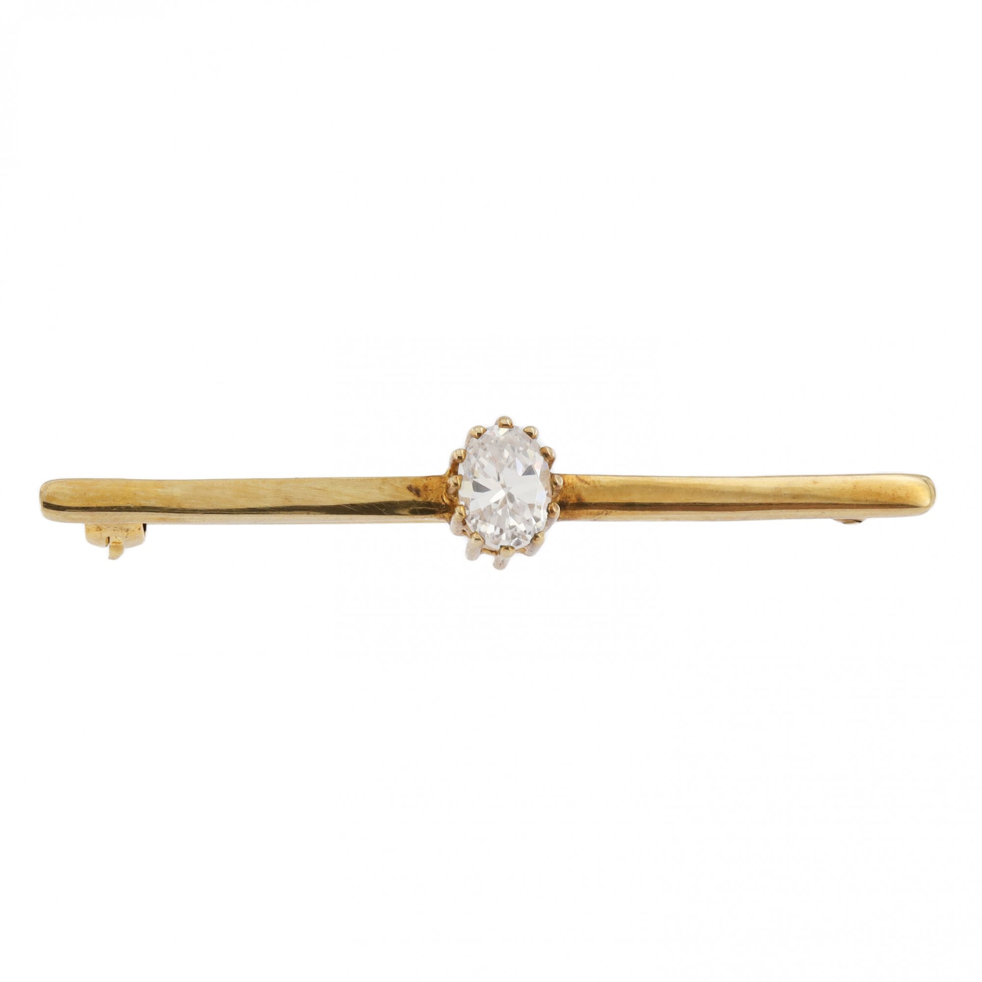 9ct Yellow Gold Oval Brooch
