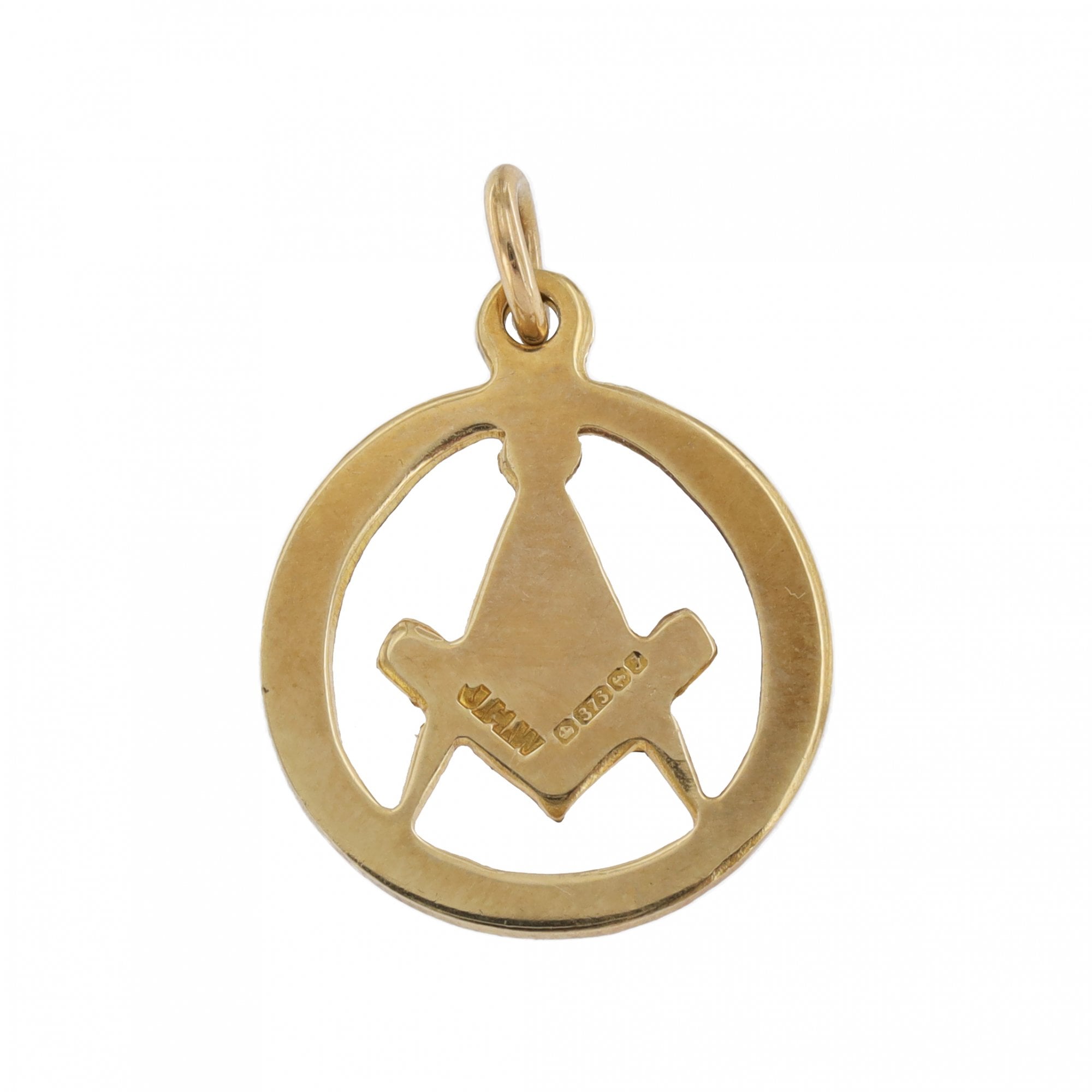 9ct Yellow Gold Masonic Round Pendant