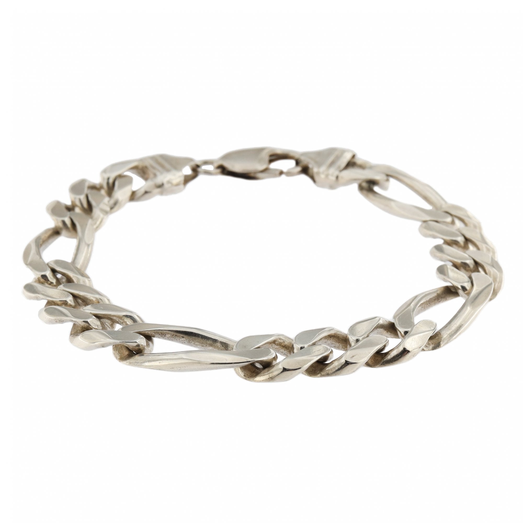 Silver Figaro Bracelet 8.5"