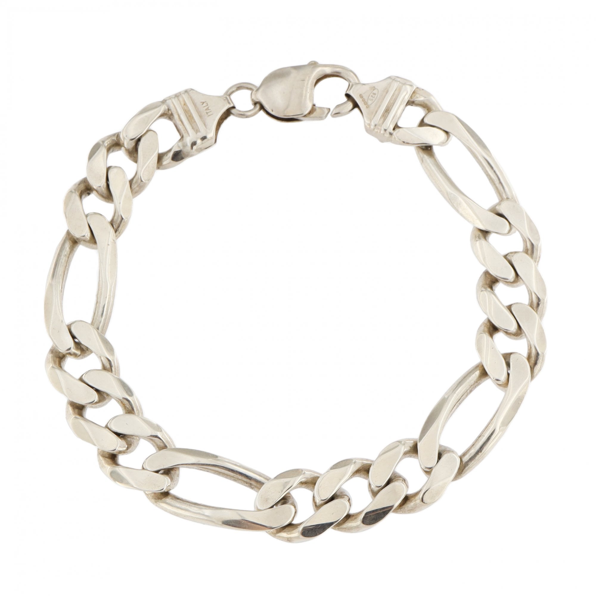 Silver Figaro Bracelet 8.5"