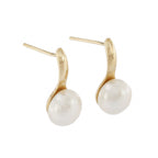 9ct Yellow Gold Pearl - Cultured Drop Earrings