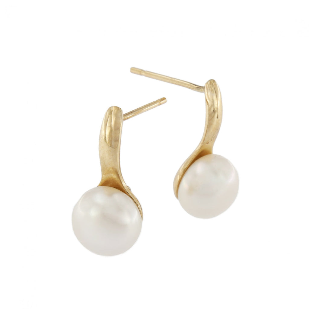 9ct Yellow Gold Pearl - Cultured Drop Earrings