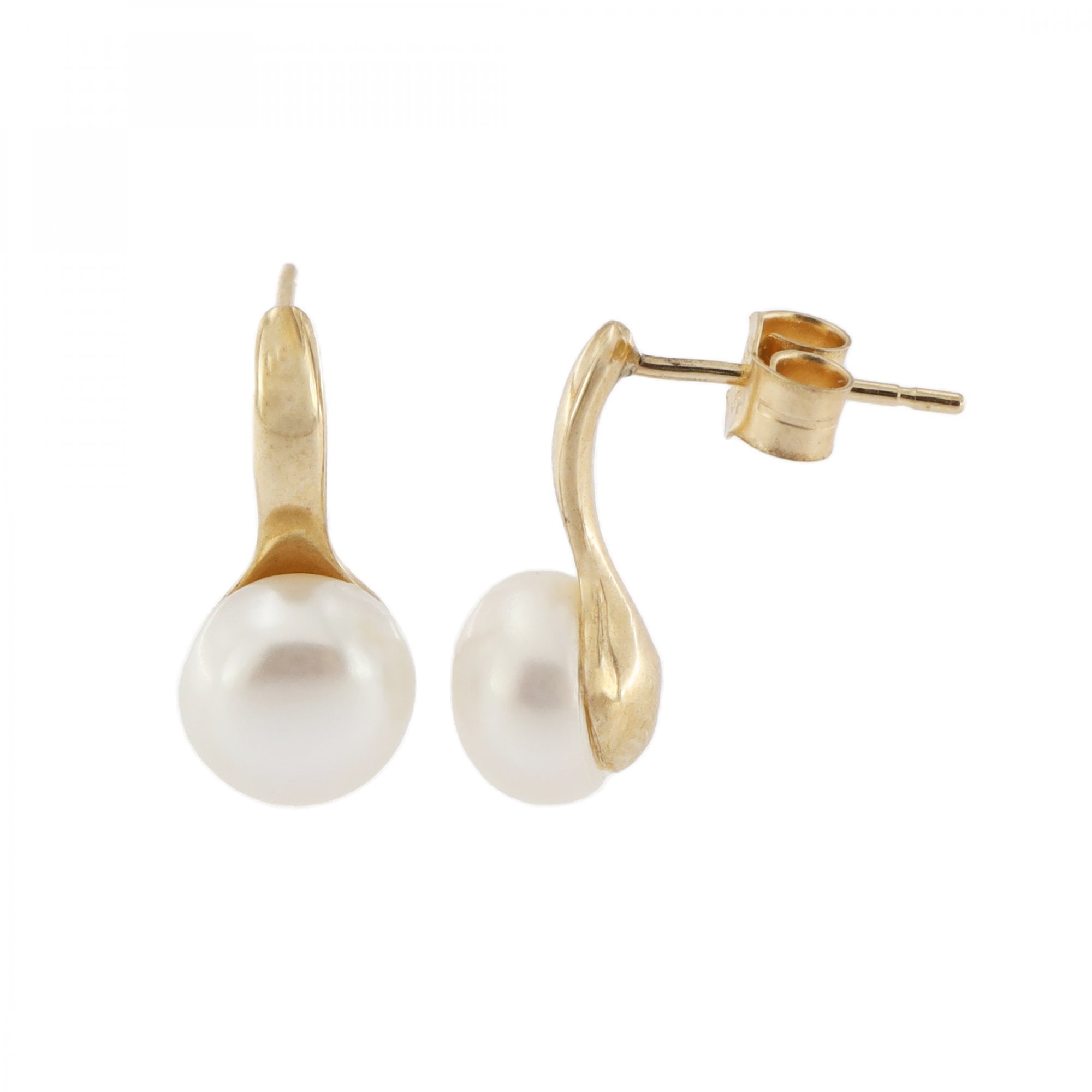 9ct Yellow Gold Pearl - Cultured Drop Earrings