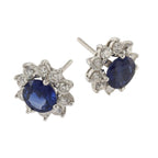 18ct White Gold Sapphire & Diamond Cluster Studs