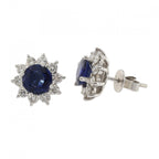 18ct White Gold Sapphire & Diamond Cluster Studs