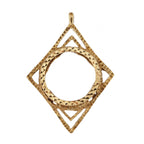 9ct Yellow Gold Full Sovereign Mount Diamond Shaped Pendant