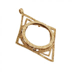 9ct Yellow Gold Full Sovereign Mount Diamond Shaped Pendant