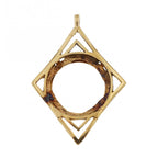 9ct Yellow Gold Full Sovereign Mount Diamond Shaped Pendant