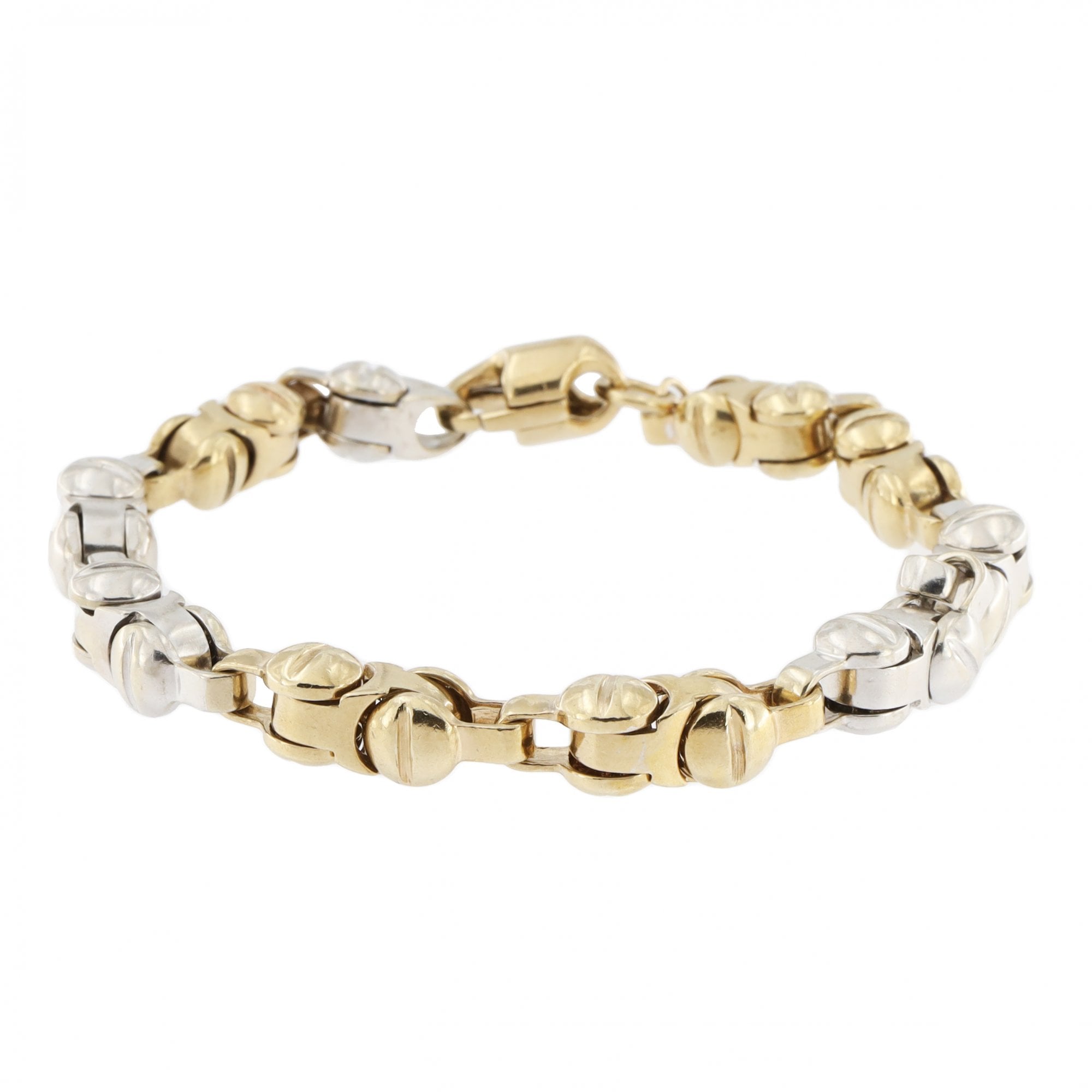 9ct Bi-Colour Gold Screw Bracelet