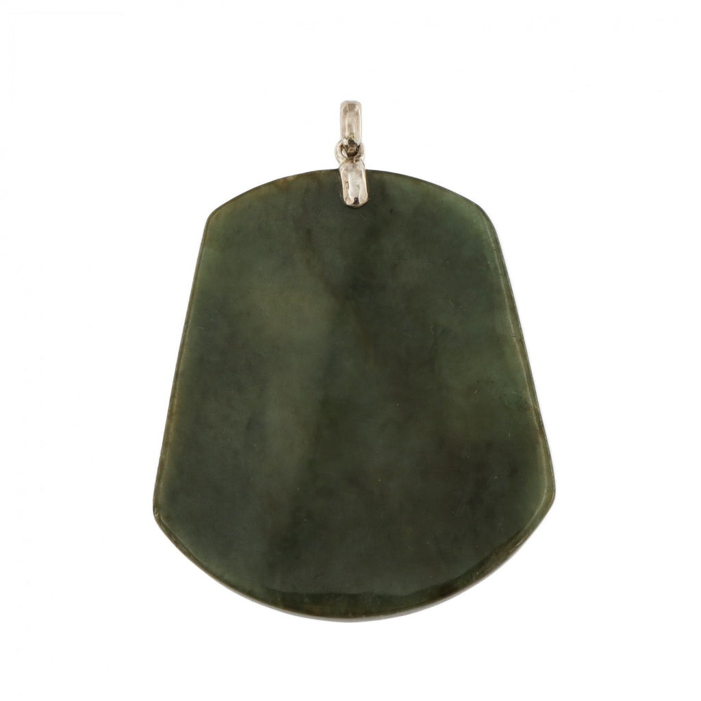 Silver Jade Ship Pendant