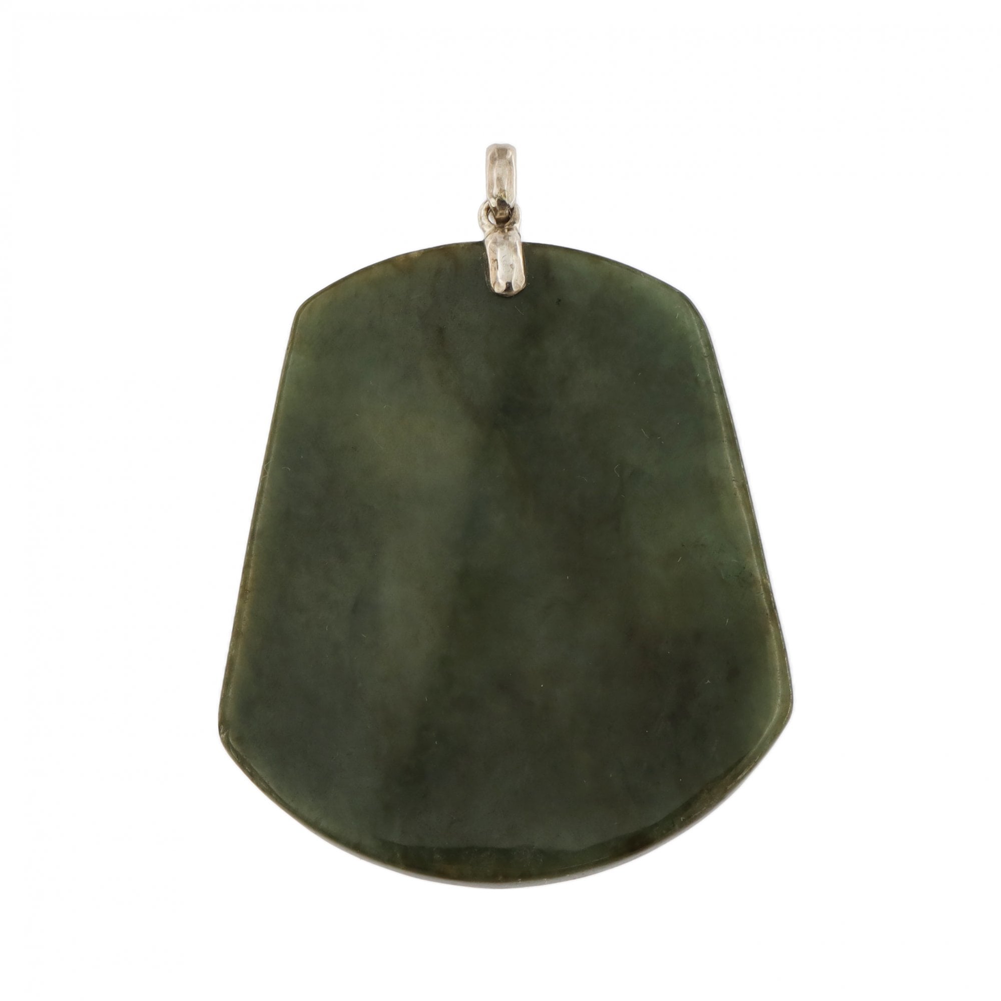 Silver Jade Ship Pendant