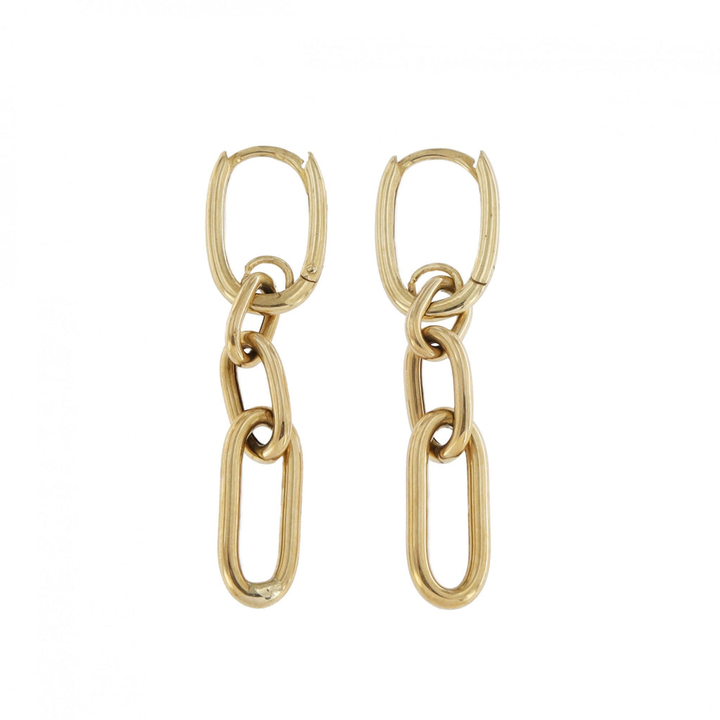 9ct Yellow Gold Chain Link Drop Earrings