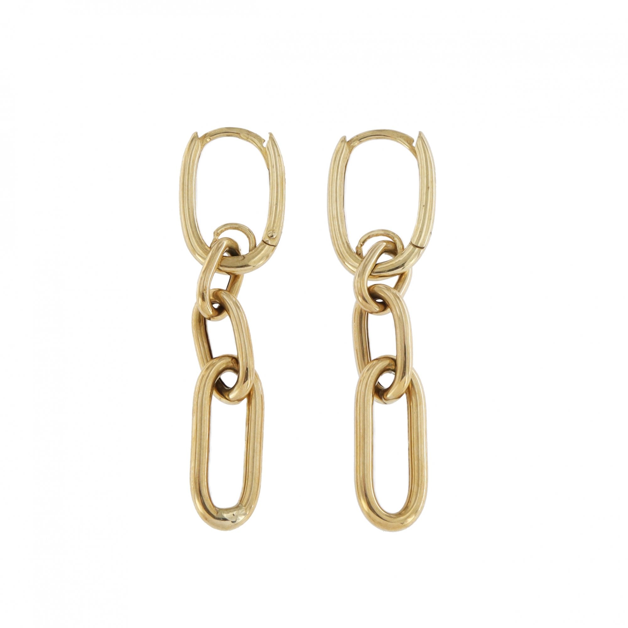 9ct Yellow Gold Chain Link Drop Earrings