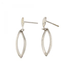 9ct White Gold Drop Earrings