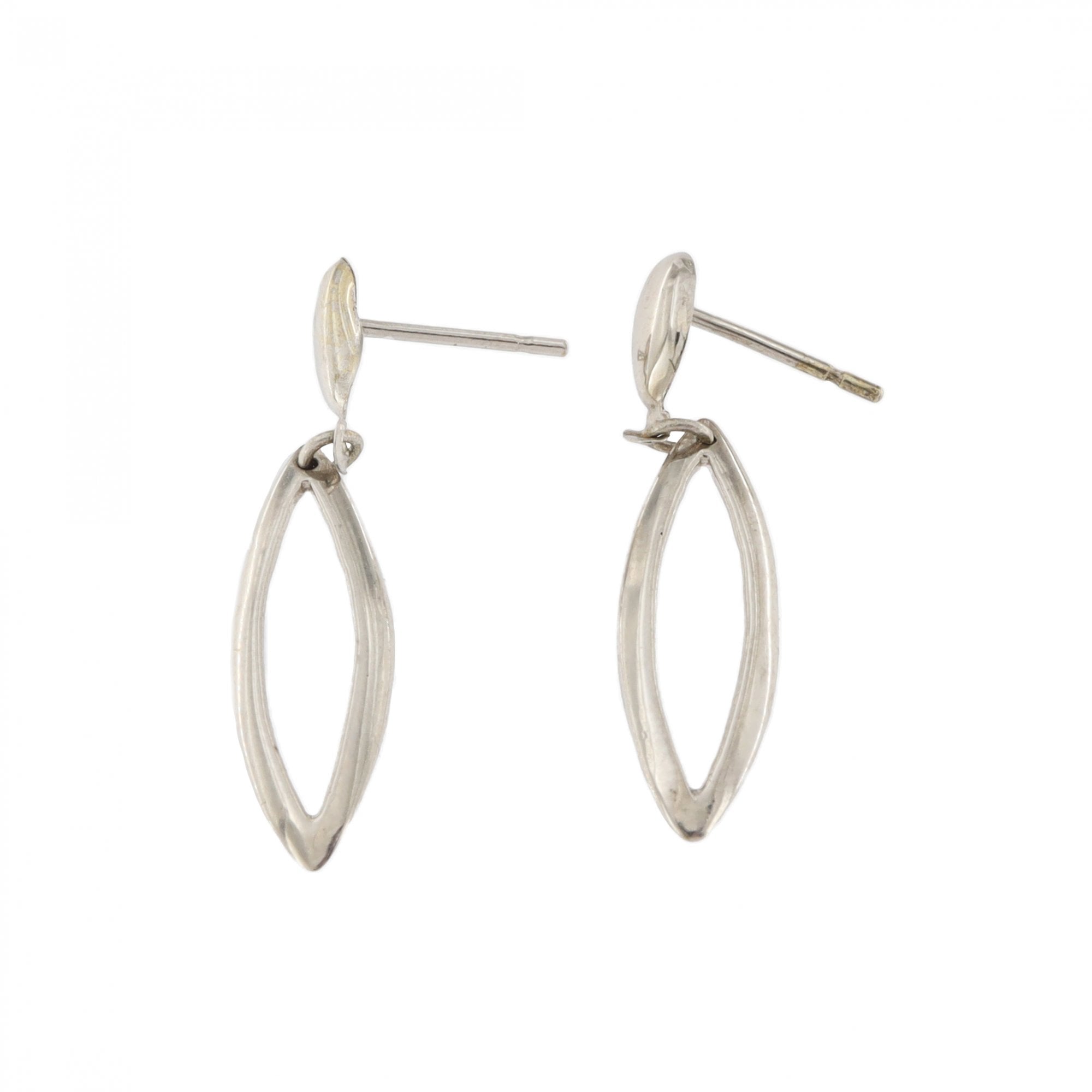 9ct White Gold Drop Earrings