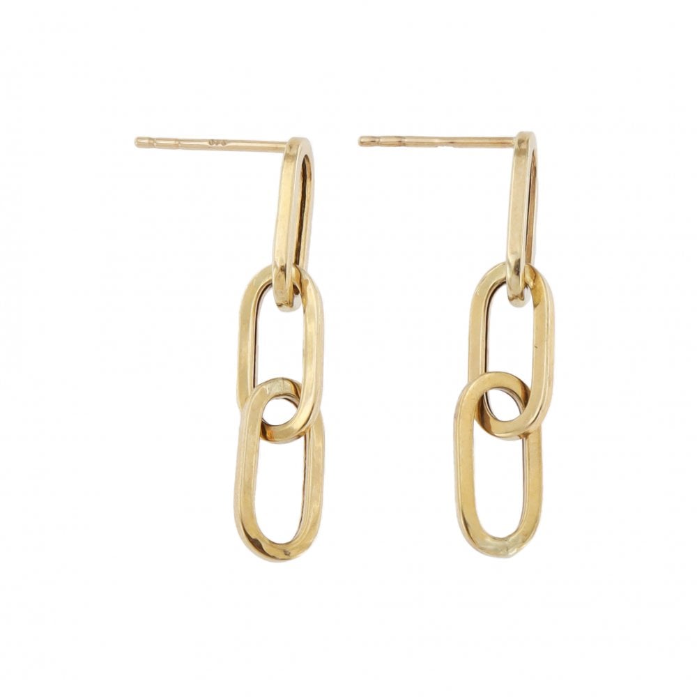 9ct Yellow Gold Chain Drop Earrings