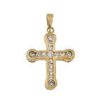 9ct Yellow Gold Cubic Zirconia Cross Small Pendant