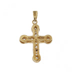 9ct Yellow Gold Cubic Zirconia Cross Small Pendant