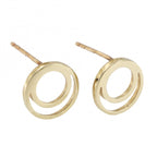 9ct Bi-Colour Double Circle Stud Earrings