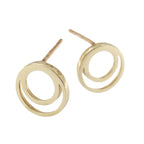 9ct Bi-Colour Double Circle Stud Earrings