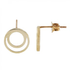 9ct Bi-Colour Double Circle Stud Earrings