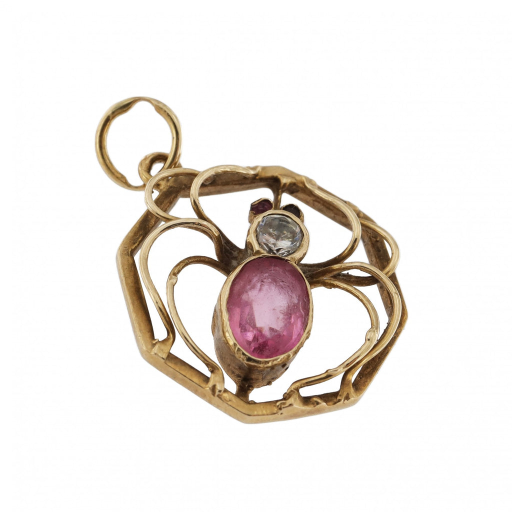 9ct Yellow Gold Multicoloured Stone Pendant