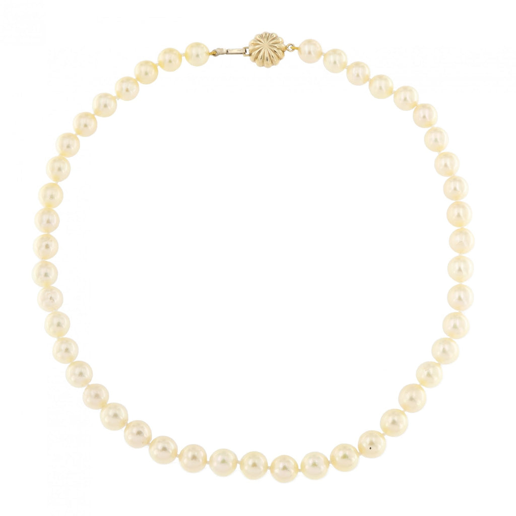 9ct Yellow Gold Pearl Necklace 8.5mm 20"