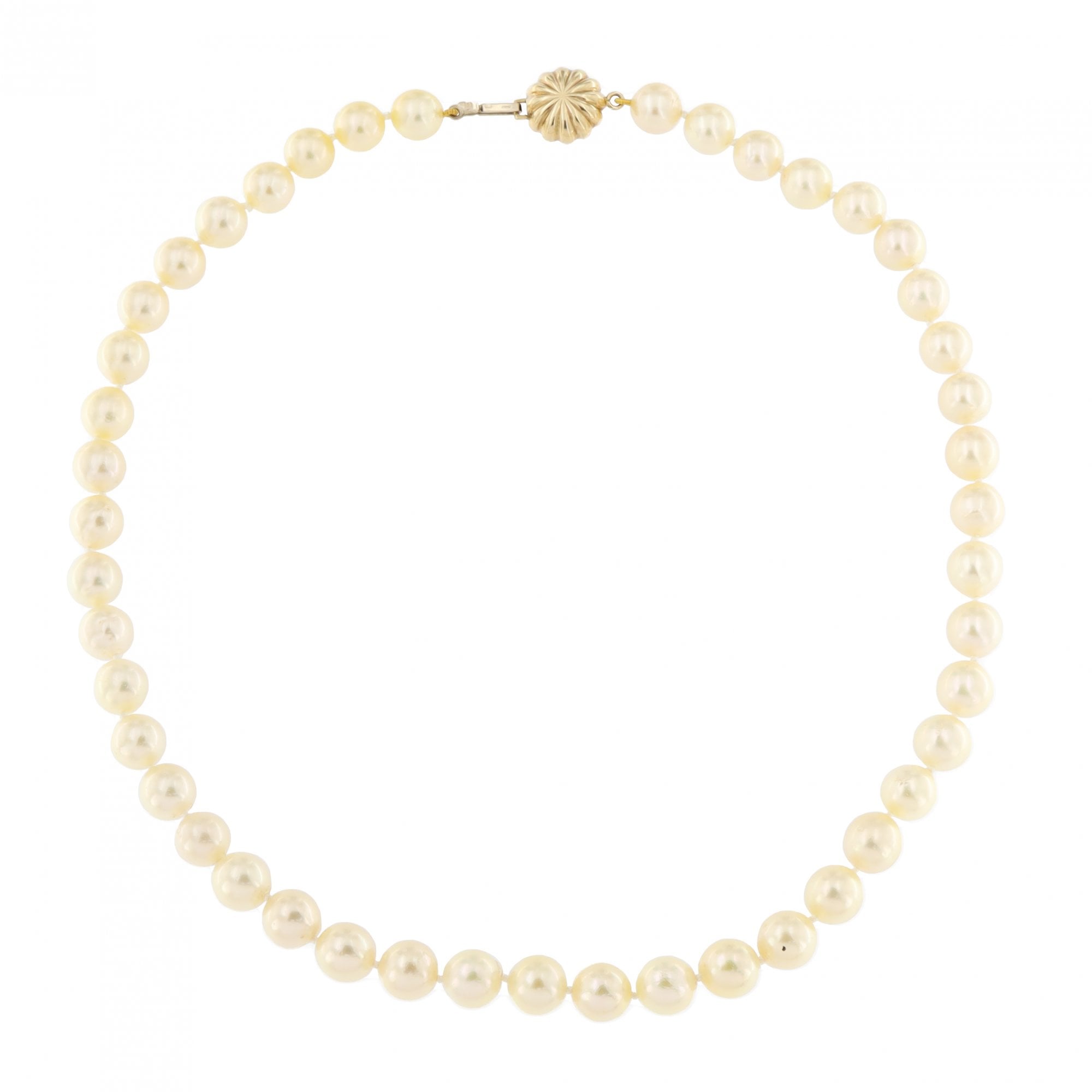 9ct Yellow Gold Pearl Necklace 8.5mm 20"