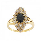 18ct Yellow Gold Sapphire & Diamond Cluster