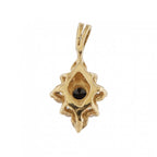 9ct Yellow Gold Synthetic Sapphire & Cubic Zirconia Pendant