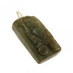 9ct Yellow Gold Jade God Pendant