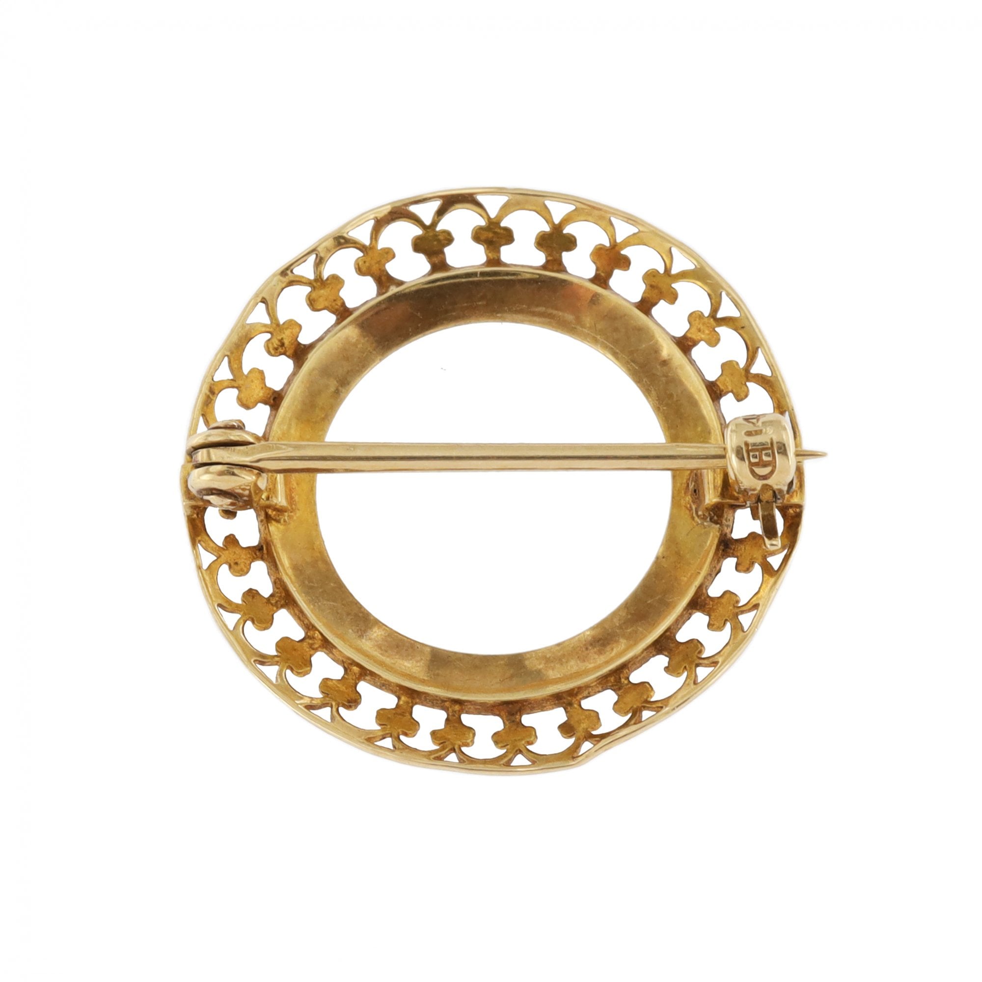 14ct Yellow Gold Sea Pearl Circular Brooch
