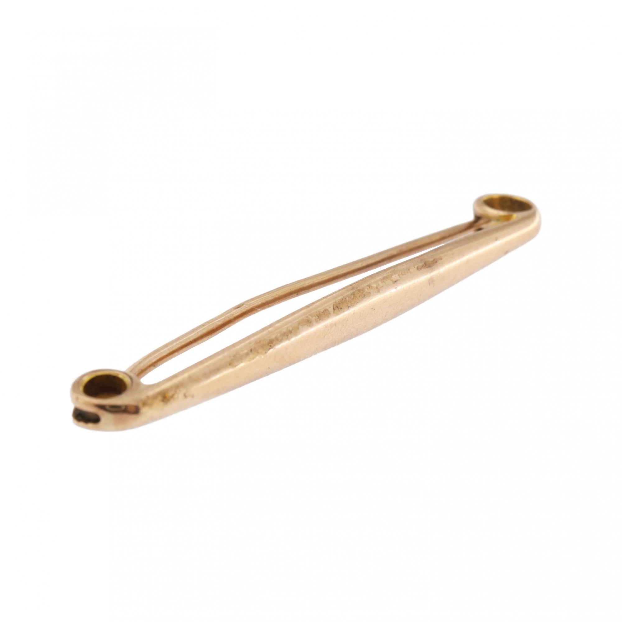 9ct Yellow Gold Bar Brooch Chester
