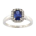 18ct White Gold Sapphire & Diamond Cluster Ring