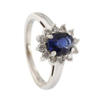 18ct White Gold Sapphire & Diamond Cluster Ring