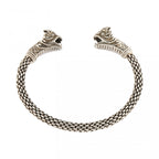 925 Stamped Silver Dragon Head Bangle