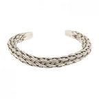 925 Stamped Silver Fancy Weave Bangle