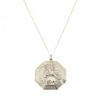 Silver St. Christopher Octagonal Pendant