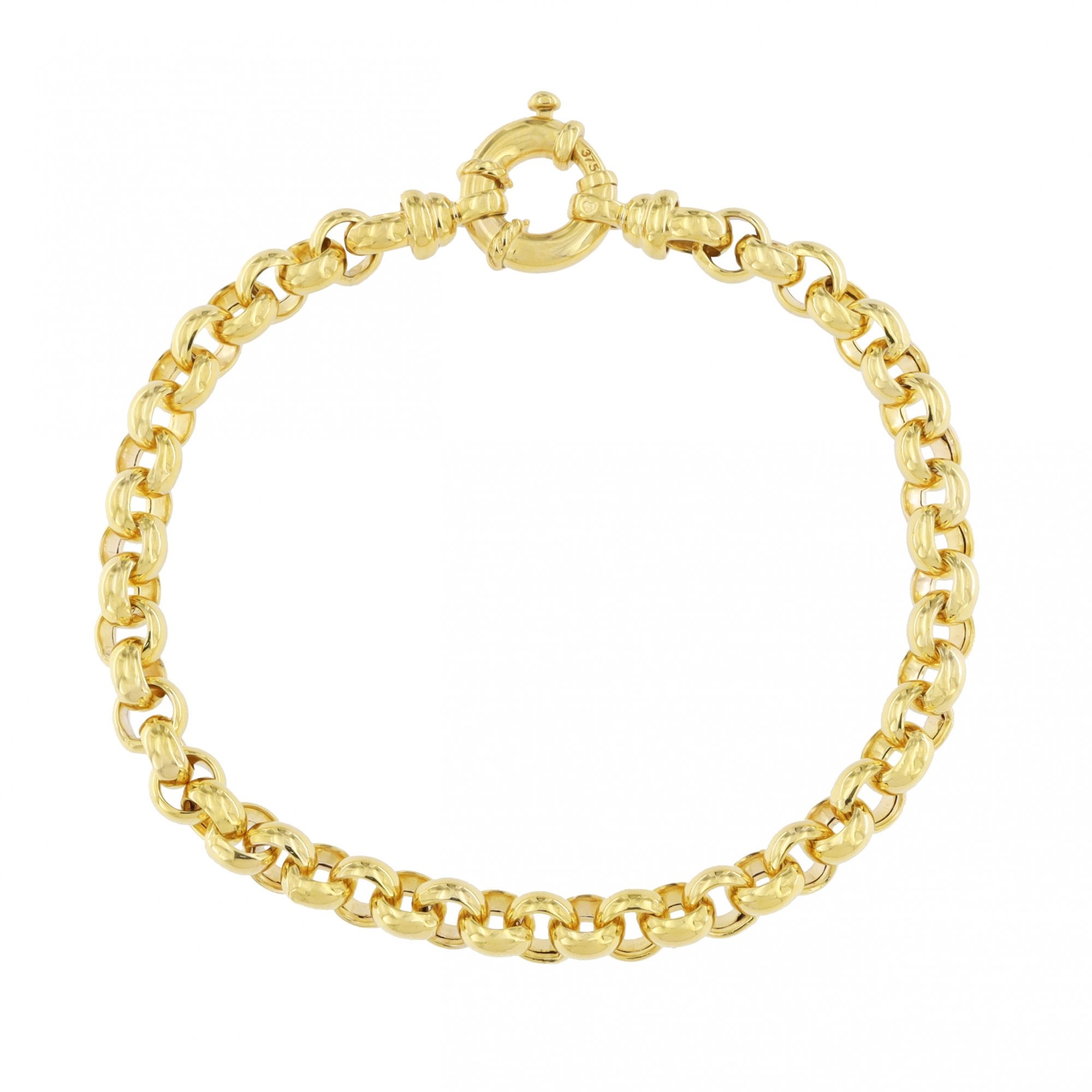 9ct Yellow Gold Belcher Large 19cm Bracelet