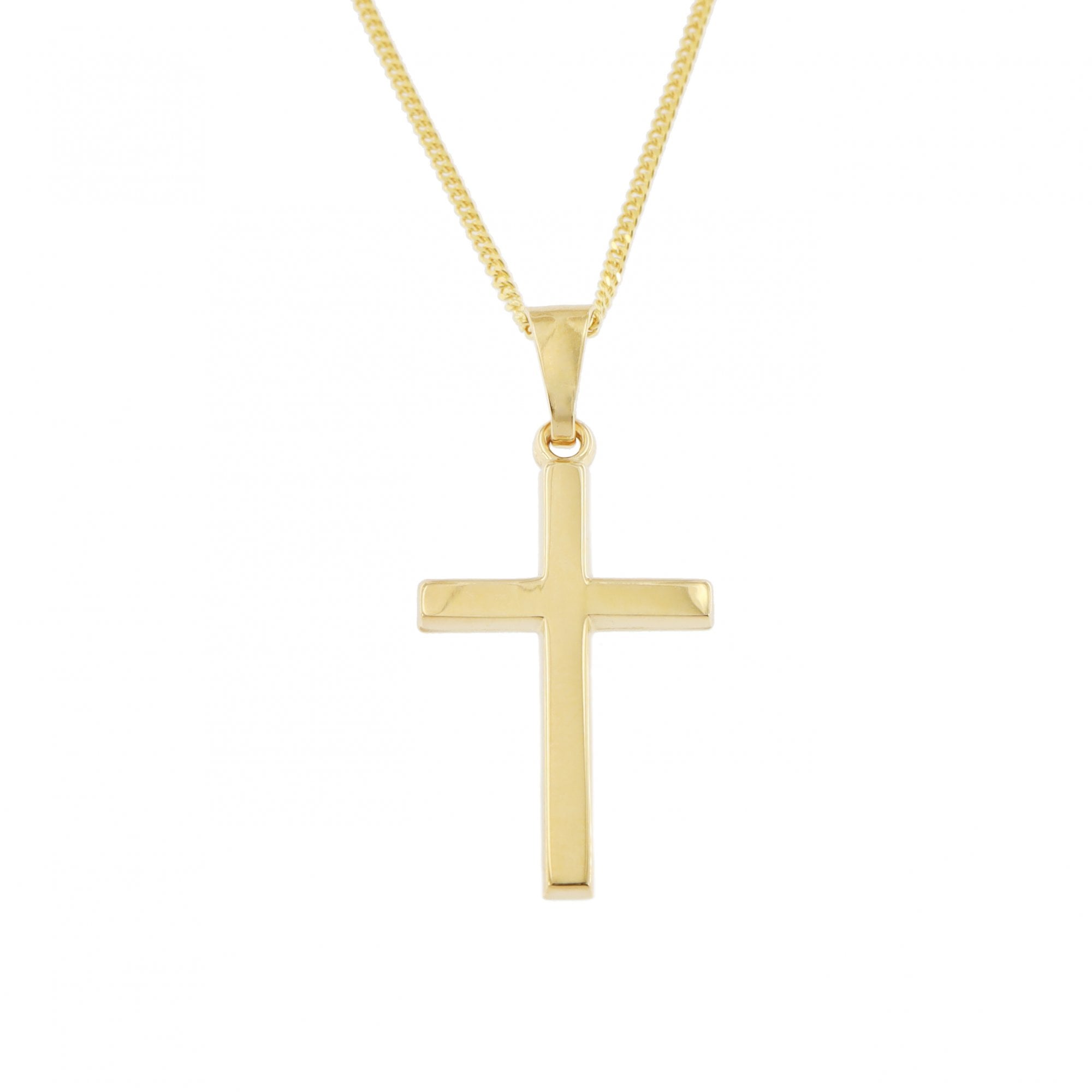 9ct Yellow Gold Cross Pendant & Chain